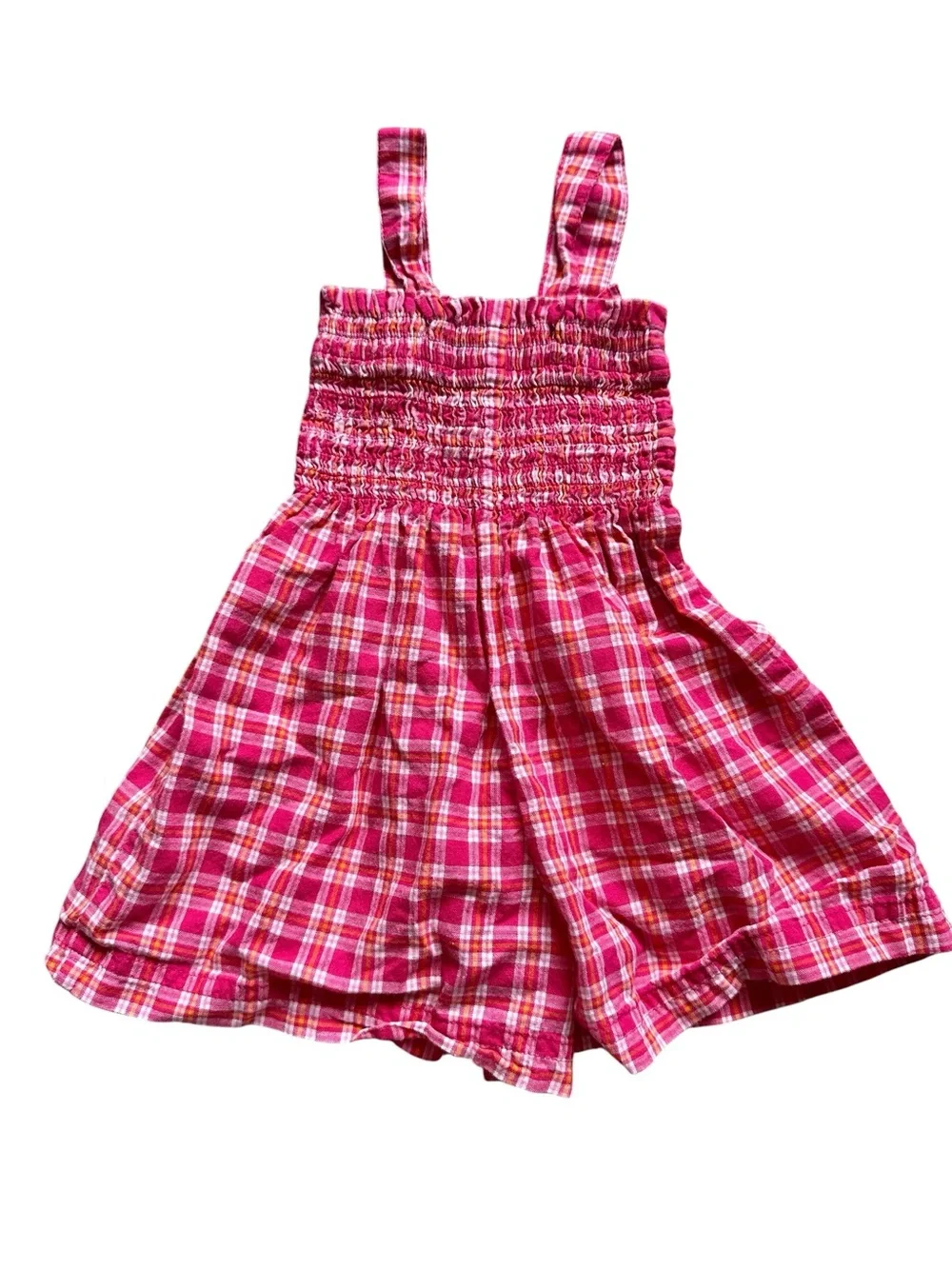 Baby Girl Gymboree Vintage Rainbow Tag 6-12 Month Pink Plaid Romper cotton